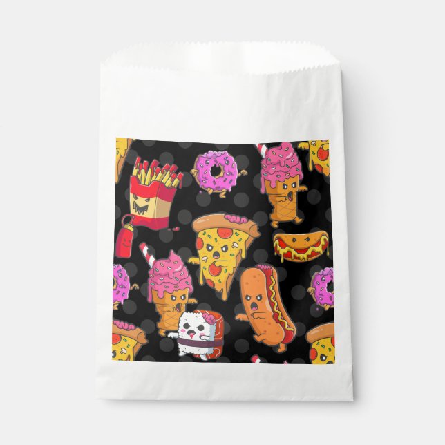 funny halloween fast food monsters  favour bag (Front)