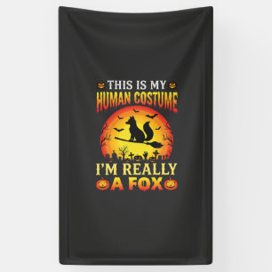 Funny Halloween Fox Human Costume Banner