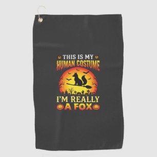 Funny Halloween Fox Human Costume Golf Towel