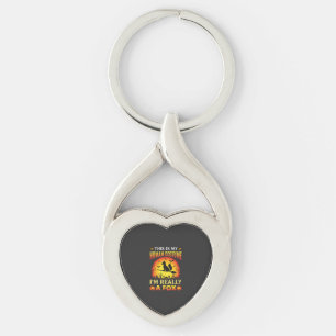 Funny Halloween Fox Human Costume Key Ring