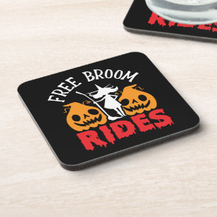 Funny Halloween Free Broom Rides Witch Pumpkins  Coaster