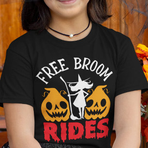 Funny Halloween Free Broom Rides Witch Pumpkins  T-Shirt