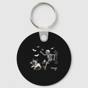 Funny Halloween French Bulldog Skeleton Soky Men W Key Ring