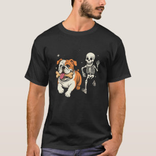 Funny Halloween French Bulldog Skeleton Spooky Sea T-Shirt