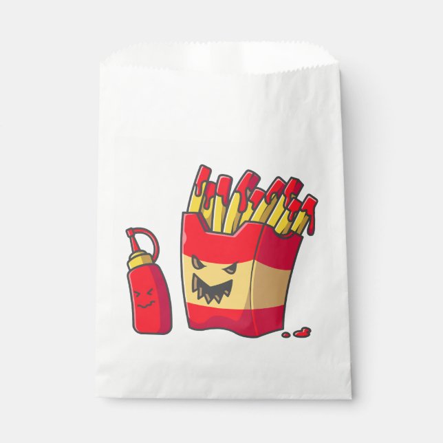 funny halloween french fries monster  favour bag (Front)