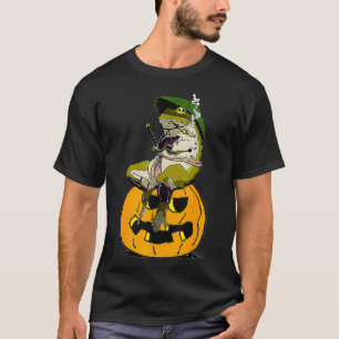 Funny Halloween Frog Pumpkin Samurai Frog T-Shirt