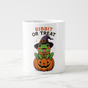 Funny Halloween Frog Ribbit or Treat T-Shirt Large Coffee Mug