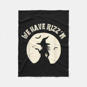 Funny Halloween Gen Alpha Slang Rizzn Witch Fleece Blanket