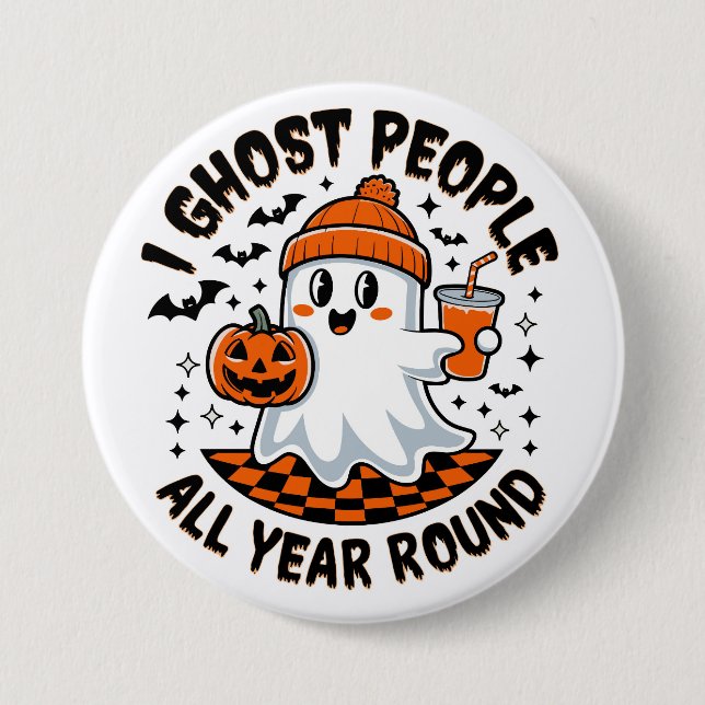 Funny Halloween Ghost 7.5 Cm Round Badge (Front)