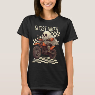 Funny Halloween Ghost Biker On Motorcycle T-Shirt