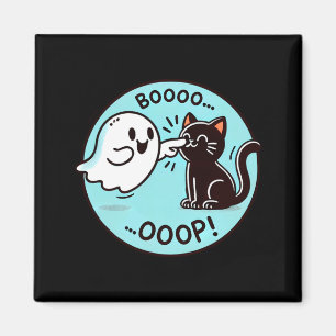 Funny Halloween Ghost Black Cat Boop Easy Lazy Magnet