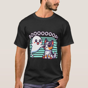 Funny Halloween Ghost Blue Heeler Boop Australian T-Shirt