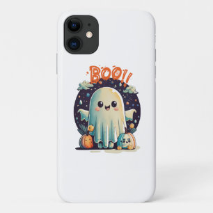 Funny Halloween Ghost Boo in Galaxy iPhone 11 Case