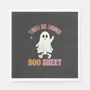 Funny Halloween Ghost Boo Sheet Floral Retro Desig Napkin