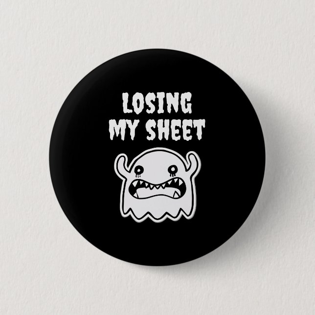 Funny Halloween Ghost Boo Sheet Losing My Sheet 6 Cm Round Badge (Front)