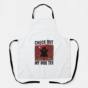 Funny Halloween Ghost Boo Tee Vintage Vector Desig Apron