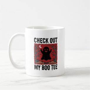 Funny Halloween Ghost Boo Tee Vintage Vector Desig Coffee Mug