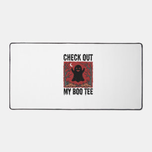 Funny Halloween Ghost Boo Tee Vintage Vector Desig Desk Mat