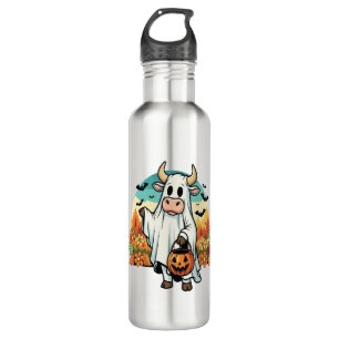Funny Halloween Ghost Cow 710 Ml Water Bottle