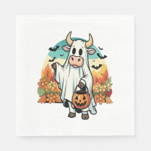 Funny Halloween Ghost Cow Napkin