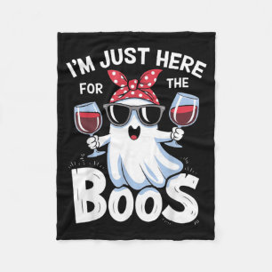 Funny Halloween Ghost Design Im Here for The Boos Fleece Blanket