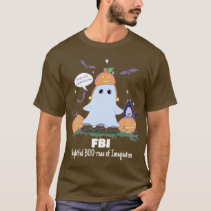 Funny Halloween Ghost FBI Cartoon T-Shirt