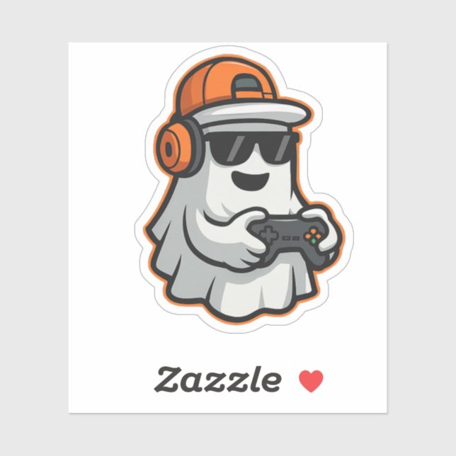 Funny Halloween Ghost Gamer Pixel Video  (Sheet)