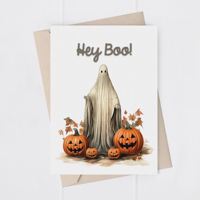 Funny Halloween Ghost Greeting Card (Creator Uploaded)
