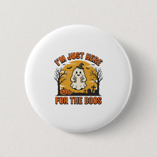 Funny Halloween Ghost Here for the Boos Vintage De 6 Cm Round Badge