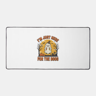 Funny Halloween Ghost Here for the Boos Vintage De Desk Mat