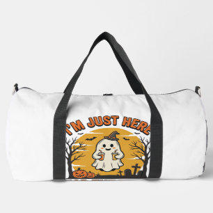 Funny Halloween Ghost Here for the Boos Vintage De Duffle Bag