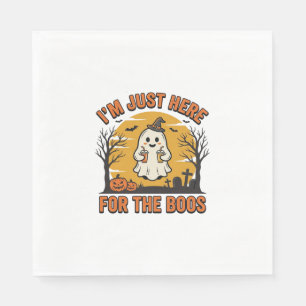 Funny Halloween Ghost Here for the Boos Vintage De Napkin