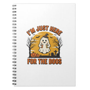 Funny Halloween Ghost Here for the Boos Vintage De Notebook