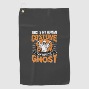 Funny Halloween Ghost Human Costume Vintage Golf Towel