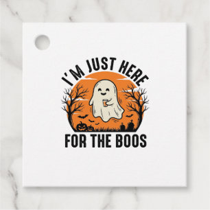 Funny Halloween Ghost Just Here for the Boos Shirt Favour Tags