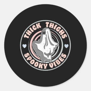 Funny Halloween Ghost Pastel Goth Classic Round Sticker