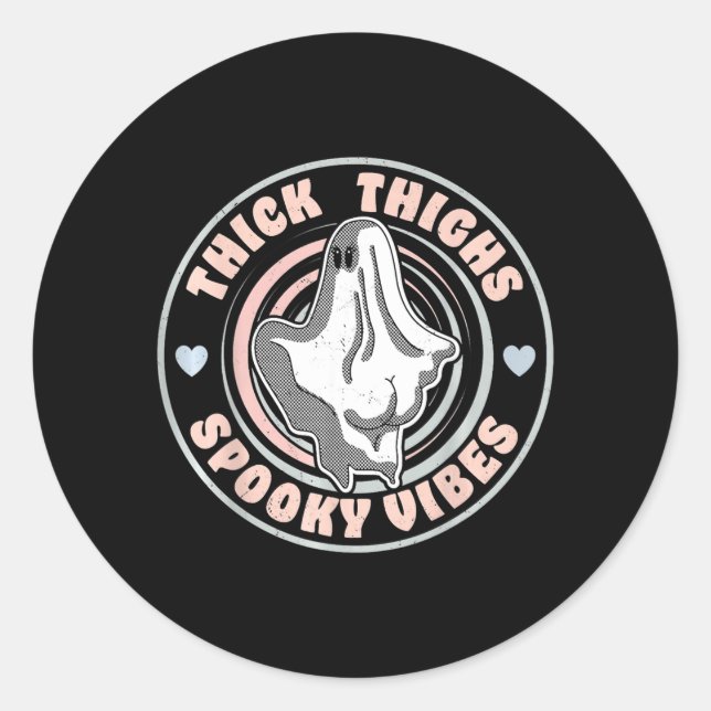 Funny Halloween Ghost Pastel Goth Classic Round Sticker (Front)