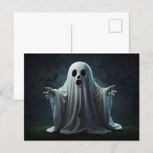 Funny Halloween ghost Postcard