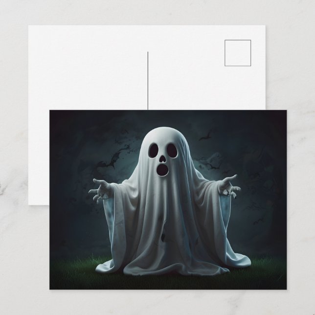 Funny Halloween ghost Postcard (Front/Back)