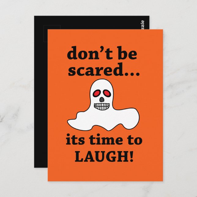 Funny Halloween Ghost Postcard (Front/Back)
