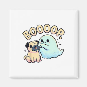 Funny Halloween Ghost Pug Boop Silly Puppy Dog Hum Magnet