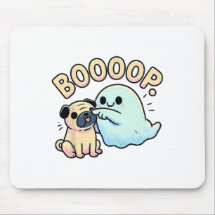 Funny Halloween Ghost Pug Boop Silly Puppy Dog Hum Mouse Pad