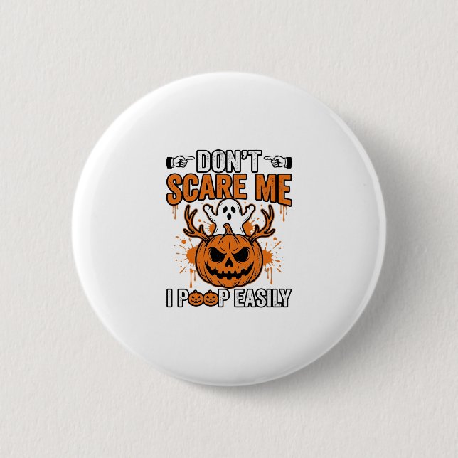 Funny Halloween Ghost Pumpkin Quote Vector Design_ 6 Cm Round Badge (Front)