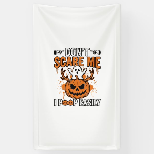 Funny Halloween Ghost Pumpkin Quote Vector Design_ Banner (Vertical)