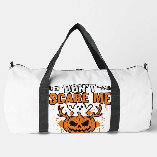 Funny Halloween Ghost Pumpkin Quote Vector Design_ Duffle Bag (Front)