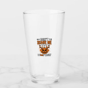 Funny Halloween Ghost Pumpkin Quote Vector Design_ Glass