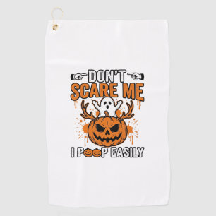 Funny Halloween Ghost Pumpkin Quote Vector Design_ Golf Towel
