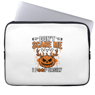Funny Halloween Ghost Pumpkin Quote Vector Design_ Laptop Sleeve