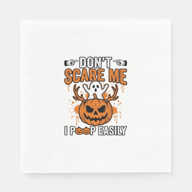 Funny Halloween Ghost Pumpkin Quote Vector Design_ Napkin (Front)