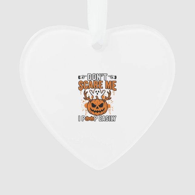 Funny Halloween Ghost Pumpkin Quote Vector Design_ Ornament (Front)